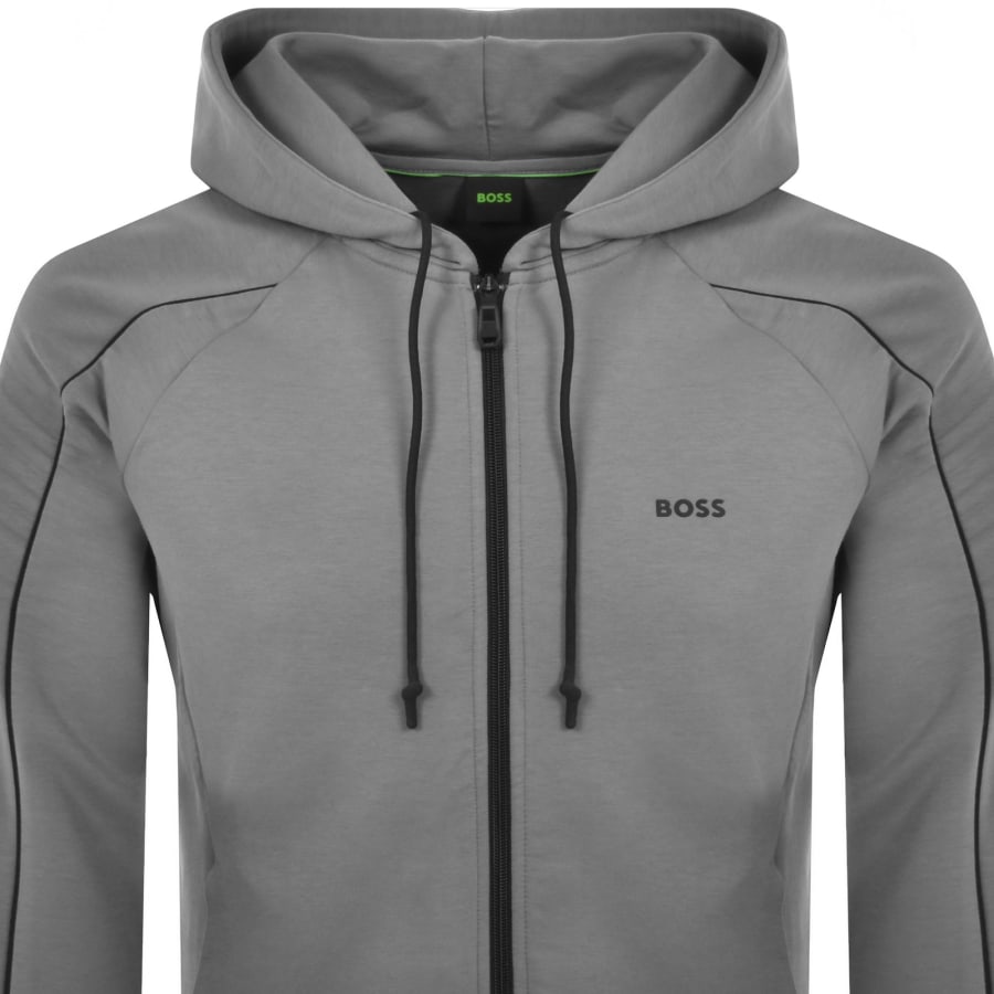 Hugo boss full zip hoodie grey on sale